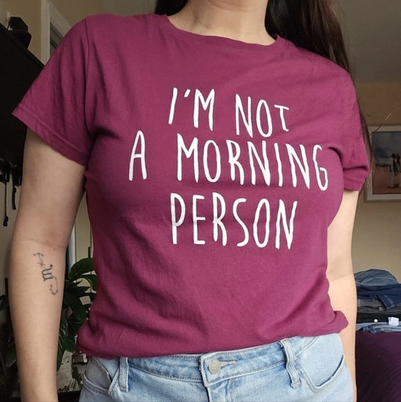 Im Not A Morning Person Short Sleeve Graphic Tee Size Xl Cotton T-shirt - Picture 1 of 10